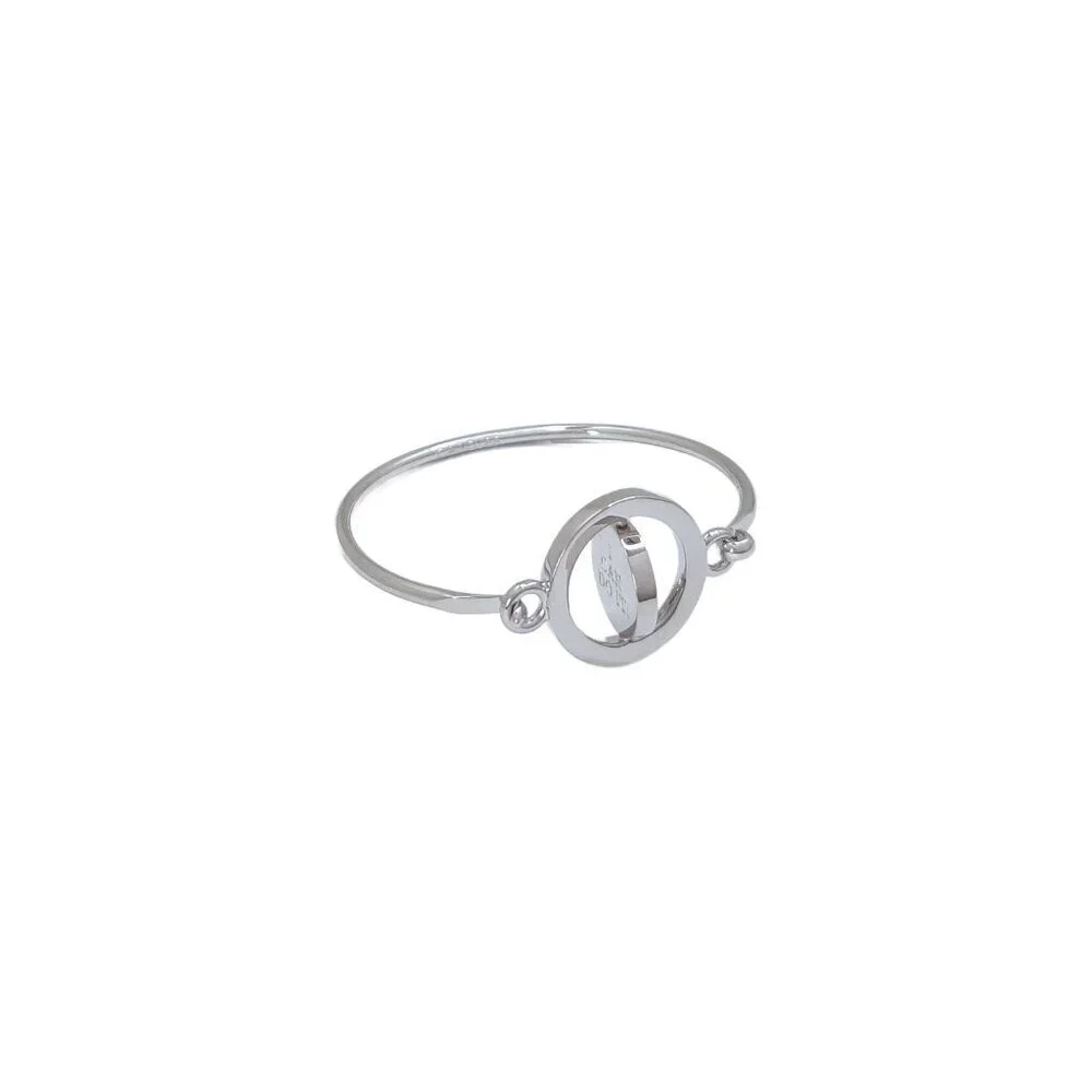 Carolee Capricorn Zodiac Sign Silver Tone Double Sided Charm Bangle Bracelet